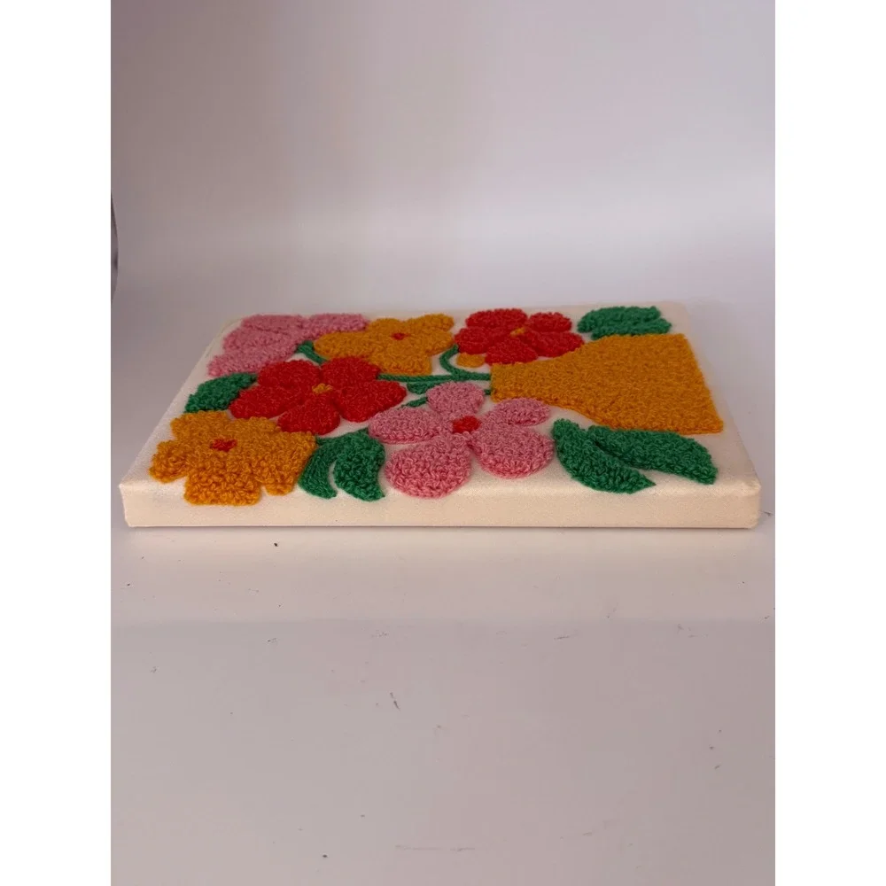 Corner Office by Jot Tufted Floral Embroidery Crewel Lined Notebook 6x8.5 Boho
